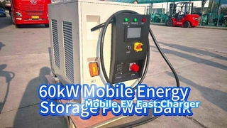 Pengisi Daya EV Penyimpanan Energi Seluler 60kW 65kWh, Stasiun Pengisian Cepat Portabel