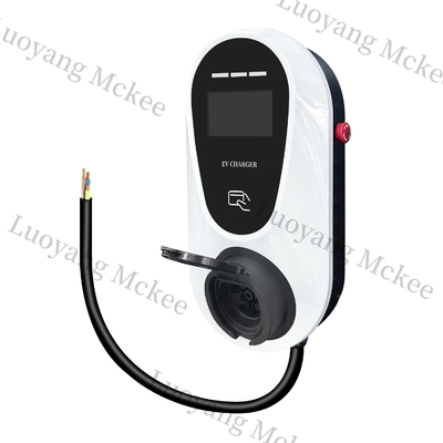 Harga yang bagus 14KW 64A Stasiun pengisian daya Ev yang dipasang di dinding 4,3 inci LED Screen Display Double Gun New GB Interface Charging Pile Status pengisian daya on line