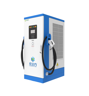 Harga yang bagus 200-750V lantai berdiri EV pengisi daya 120KW Stasiun pengisian cepat tingkat 3 publik on line