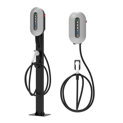 7KW/32A Perak Wall-mounted / Column Electric Vehicle Charging Stack Pengisi daya kendaraan listrik