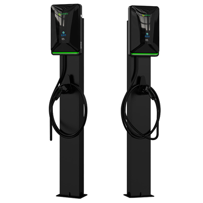 Harga yang bagus 7KW 11KW 21KW Tipe kolom hitam Lantai berdiri kendaraan listrik AC Tumpukan pengisian on line
