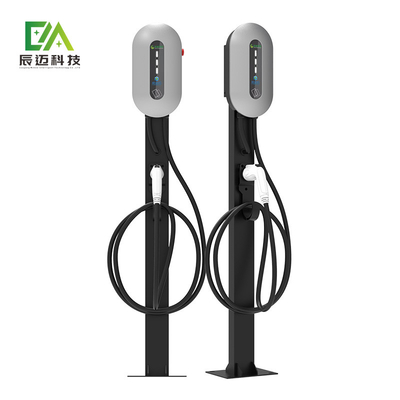 Harga yang bagus Mckee 7KW 11KW 22KW Silver Column-Type Floor-Standing Single-Gun Electric Vehicle AC Charging Stack on line