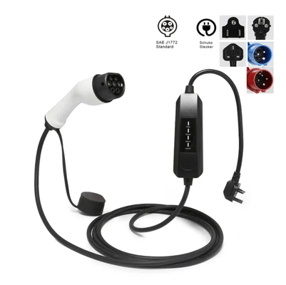 Harga yang bagus Pengisi daya EV Portable 16A AC baru 3.5KW Smart Adjustable Current Type 1 Type 2 Mobile Ev Charger Stasiun Pengisian EV on line
