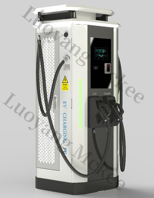 DC 120kW CCS2 Two-Gun EV Charger Station Fungsi RFID dipasang di lantai 400V Input Voltage Kelas IP54 Chademo Tersedia
