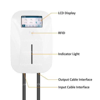 Harga yang bagus Type2 Wall Box 32A Aksesoris Mobil Energi Baru Listrik Pile Pengisian Cepat Stasiun Pengisian EV AC 22kw EV Pengisi dengan Load Balancing on line