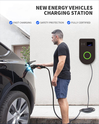 7kW 14kW 22kW Tipe 2 Plug Fast Charging Stasiun Pengisi Daya EV Komersial Soket Pengisi Daya Dinding