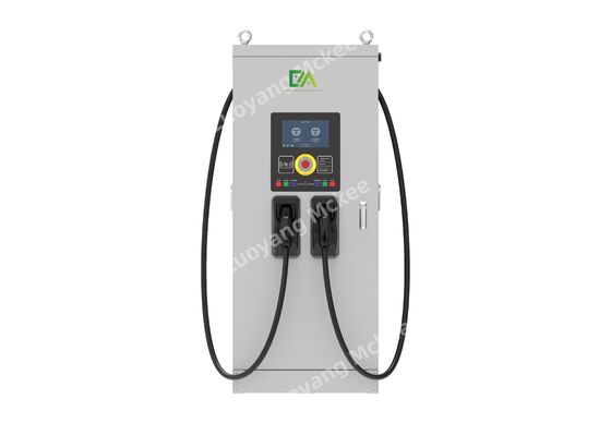 Harga yang bagus 80KW Outdoor DC Fast Charger untuk Kendaraan Listrik, menampilkan senjata pengisian ganda, protokol OCPP1.6J, dan catu daya tiga fase. on line