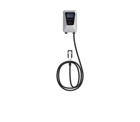 Harga yang bagus Gaya kolom dinding 7kW 32A Single Port Silver EV AC Charging Stack on line