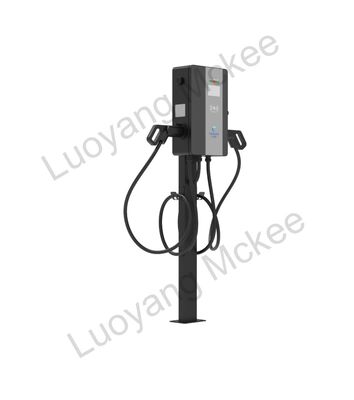 Harga yang bagus Pengisi Daya AC Dudukan Ganda Standar UE, Layar Sentuh 4,3 inci, Tiang Pengisian Daya Komersial yang Dapat Dioperasikan untuk Tempat Parkir & Lokasi On line