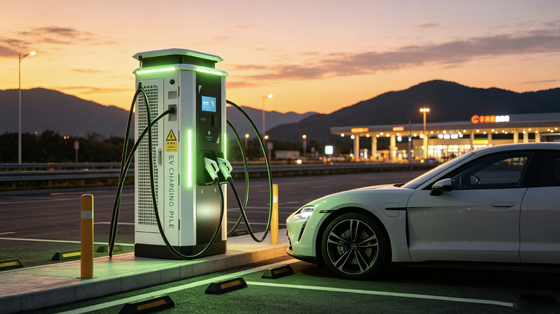 Highway Parking Commercial Fleet Fast Charging Station White Dew Series DC EV Charger 240kW IP54 Air Cooling Layar sentuh 10 inci OCPP1.6J Dukungan 4G Ethernet WIFI APP