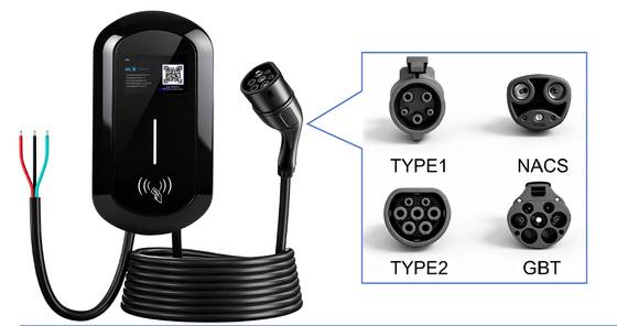Harga yang bagus Pengisi Daya EV AC Portabel Tipe 2 7kW 8A 32A yang Dapat Disesuaikan IP67 220V OCPP 1.6 Kabel 5m 3.6kg EVSE On line