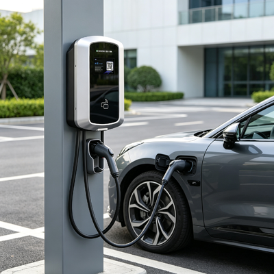 Harga yang bagus Stasiun Pengisian Daya AC Kolom Dinding J8 Kompatibel Tipe 2 Pengisi Daya EV 7kw 32A 85V 265V Layar LCD IP54 5,64 inci untuk Pengisian Daya Bisnis Rumah Tangga On line