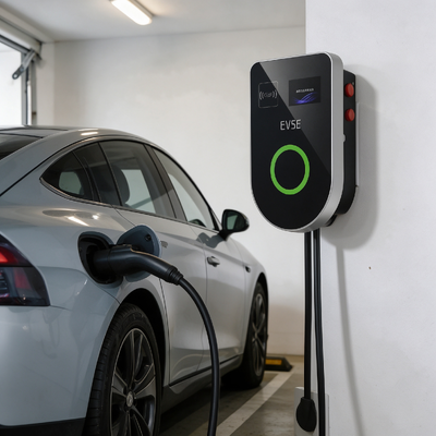 Harga yang bagus Stasiun Pengisian Daya AC Berbentuk U EVSE Tipe 1 AS 11.5kW 48A 85V 265V IP54 Layar LCD 4.59 Inci Perlindungan Keamanan Penuh Terpasang di Dinding On line