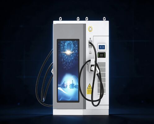 Harga yang bagus Iklan layar besar Stasiun pengisian DC komersial CLF DC 80 80kW DC EV Charger IP54 Air cooling OCPP1.6J 55 Inch LCD Multi Connector Support On line