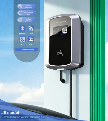 Harga yang bagus Support Wall And Column Mount 85V 265V IP54 5.64 inci LCD Untuk Pengisian EV Residential 7kW 32A J8 AC EV Charging Station Euro Type2 On line