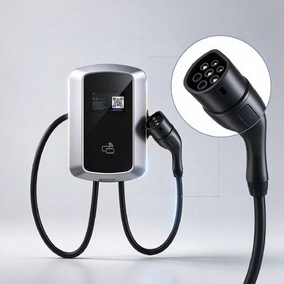 Harga yang bagus Stasiun Pengisian Daya Mobil Listrik AC Tipe 2 11KW Smart Wallbox Rumah Komersial Layar LCD 5,64 inci On line