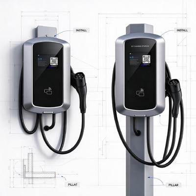 Harga yang bagus Pengisi Daya AC EV Tipe 1 11,5KW Kotak Kontrol Kompak 340x190x80mm Kotak Dinding Pengisi Daya Standar AS On line