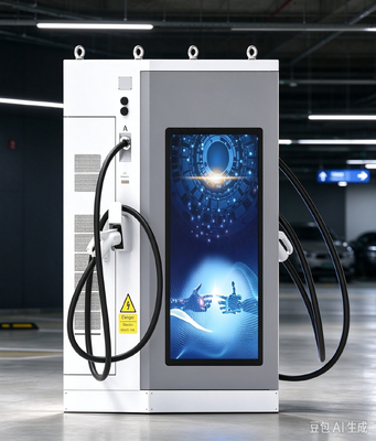 Harga yang bagus 60kW DC EV Charger 55-inci LCD Iklan Layar Dual CCS1 CCS2 CHAdeMO GB / T untuk Fleet Depot On line