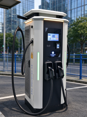 Harga yang bagus 80kW DC Fast EV Charger 200-1000V CCS1 CCS2 CHAdeMO GB/T IP54 OCPP 1.6J RFID Tumpukan Pengisian Daya On line