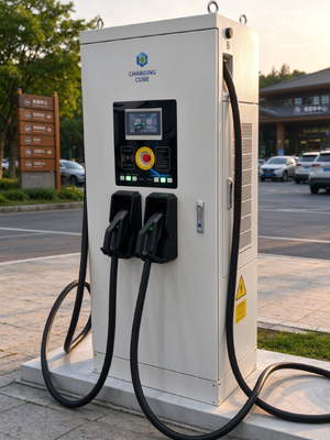Stasiun Pengisian Cepat DC 240kW Dual Gun dengan Konektor CCS1 CCS2 CHAdeMO GB/T, Stasiun Pengisian Cepat DC Komersial untuk Lokasi Lalu Lintas Tinggi
